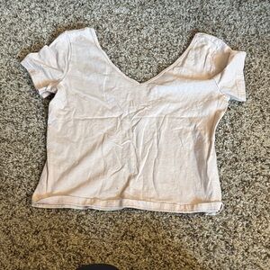 SHEIN Cream V-Neck Crop Top